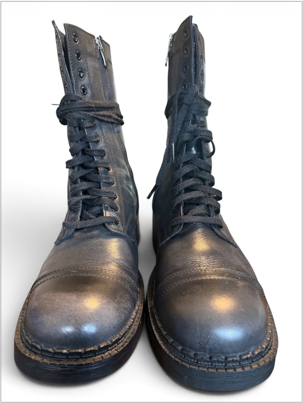 Steve Madden Distressed Combat Boots Size 10